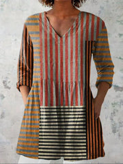 Avery | Striped Patchwork Colour-Block Top