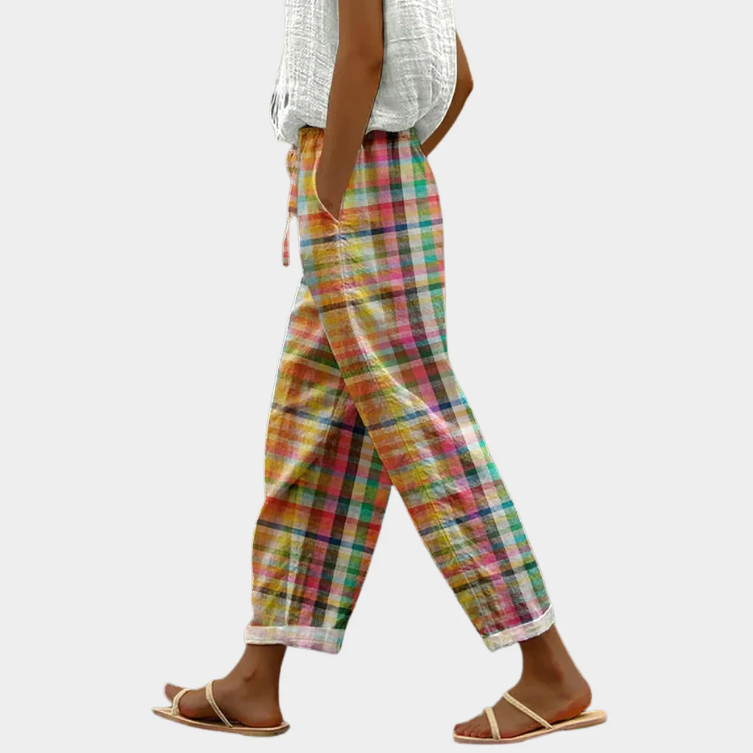 Iryna | Checkered Evening Trousers