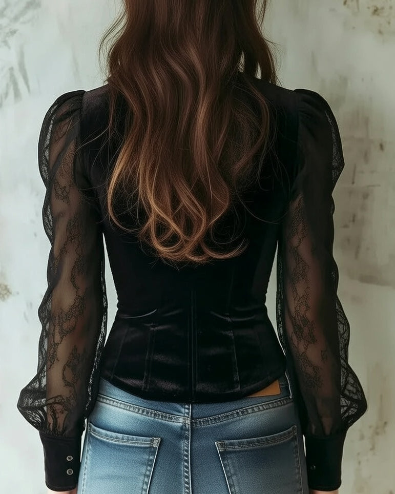 Emerie | Delicate Lace Evening Blouse