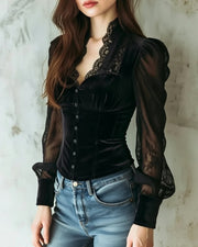 Emerie | Delicate Lace Evening Blouse