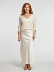 ELENA | Satin Midi Dress Knit Set
