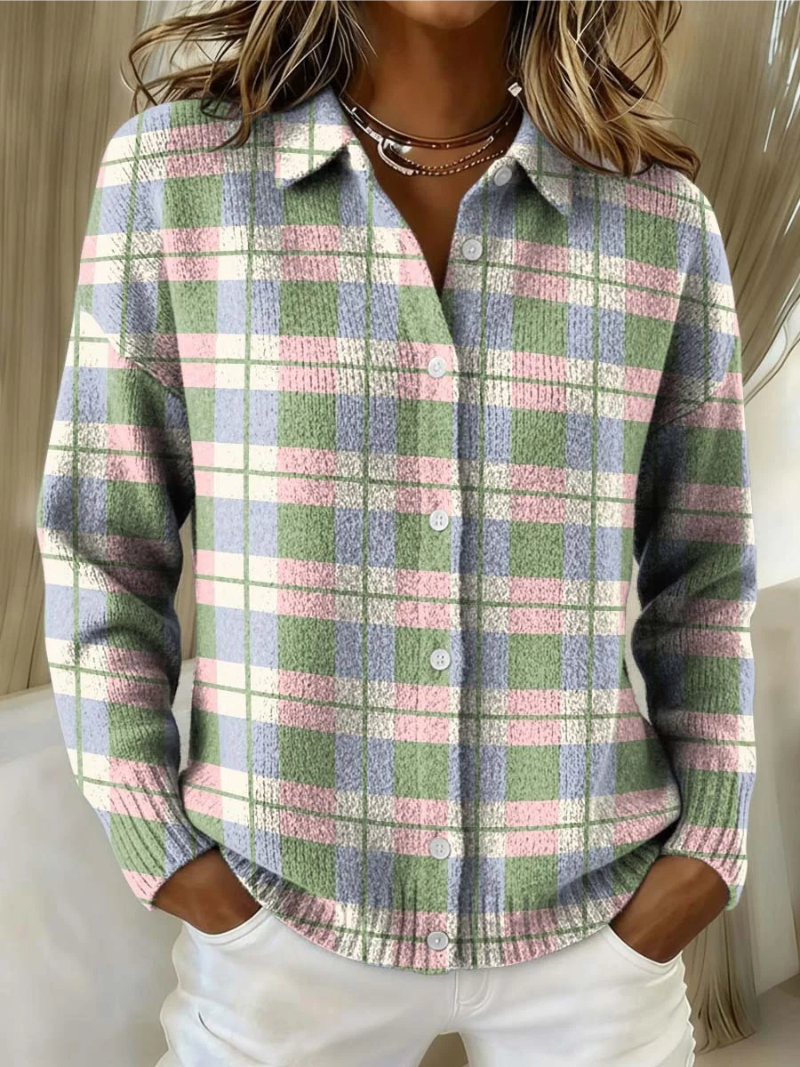 Elle | Pastel Checked Hooded Blouse