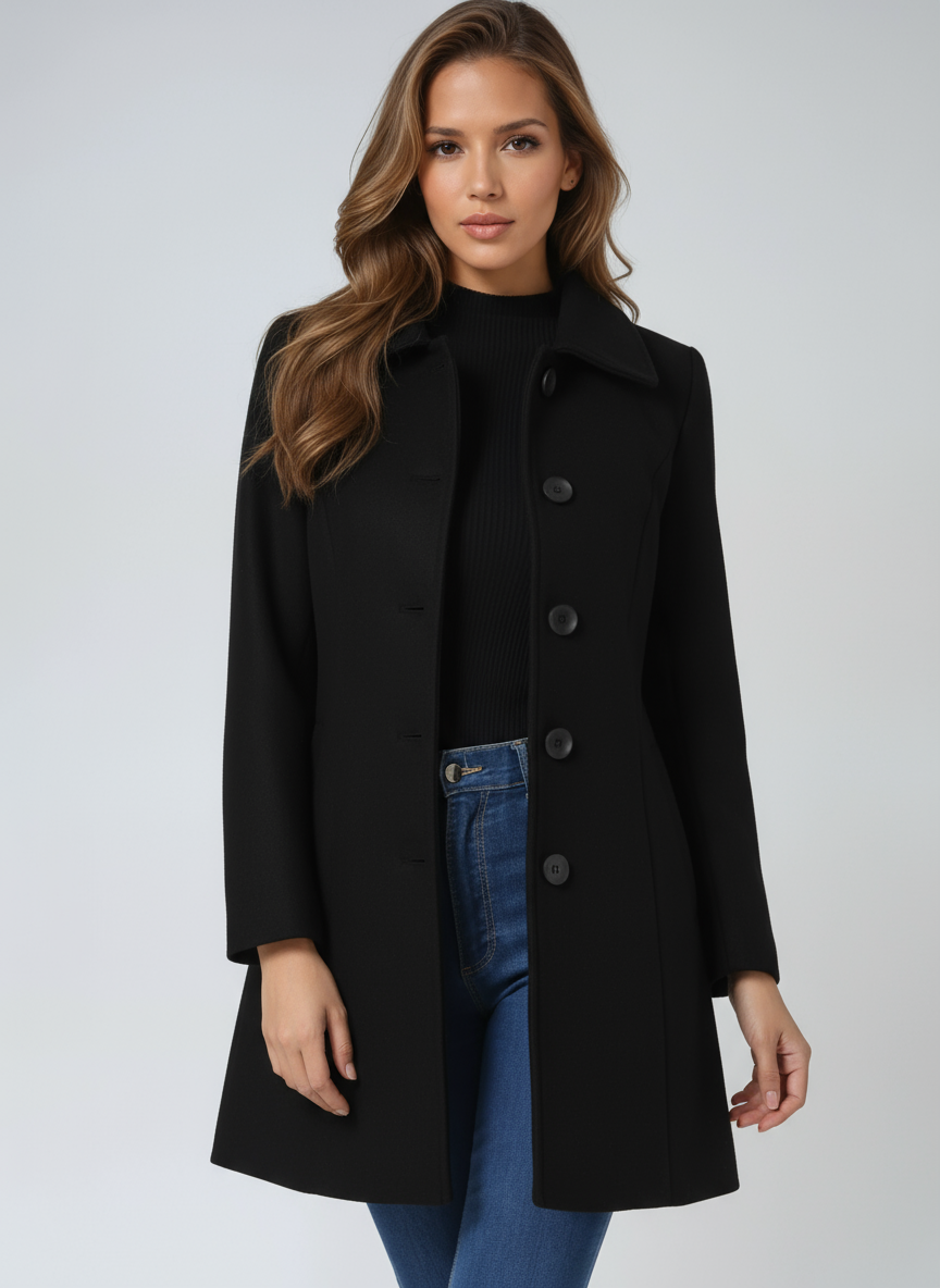 Bella | Single-Breasted Flared Trench Coat