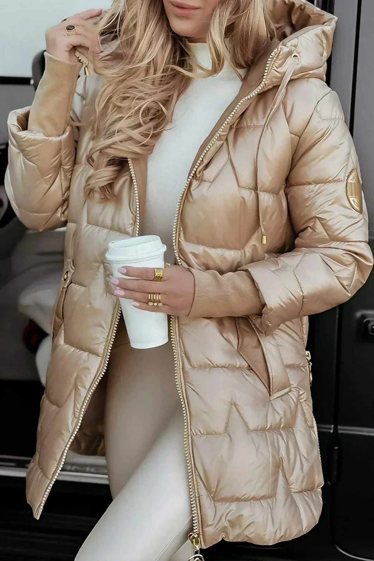 Long Hooded Quilted Jacket